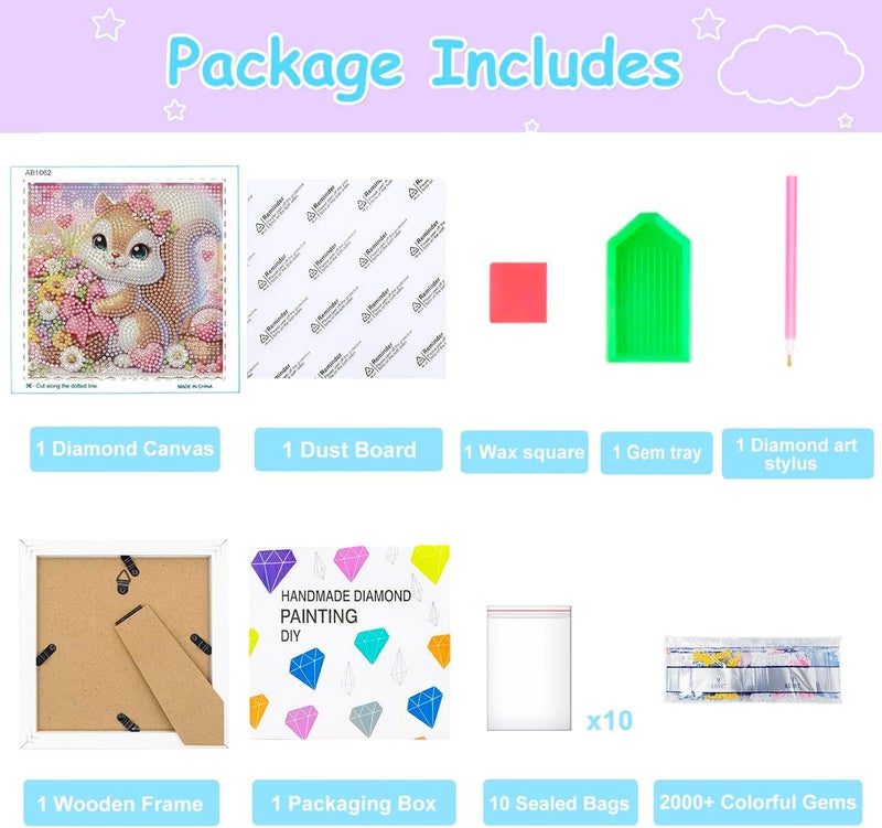 Nardoll أطقم فن الماس - الفنون والحرف - لوحة فن الماس بإطار خشبي - فن الجواهر للفتيات والفتيان والبالغين والمبتدئين وزينة جدران المنزل والهدايا - Image 5